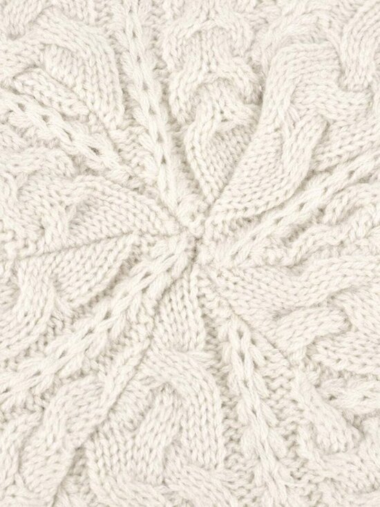 Women\'s Crochet Knitted Style Beanie Slouchy Hat Off-white main image 4